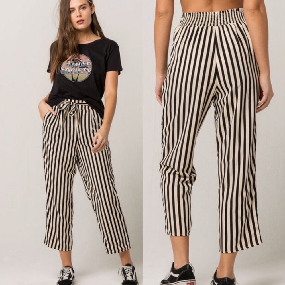 Revolve Amuse Society Night Out Wide Leg High Rise Tie Waist Pant Size XS Boho